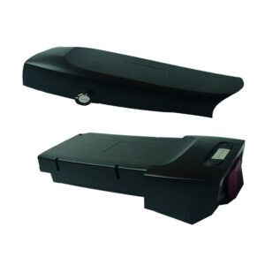 GUSCIO PORTABATTERIA E BATTERIA CON BLOCCHETTO CHIUSURA E FANALE INTEGRATO